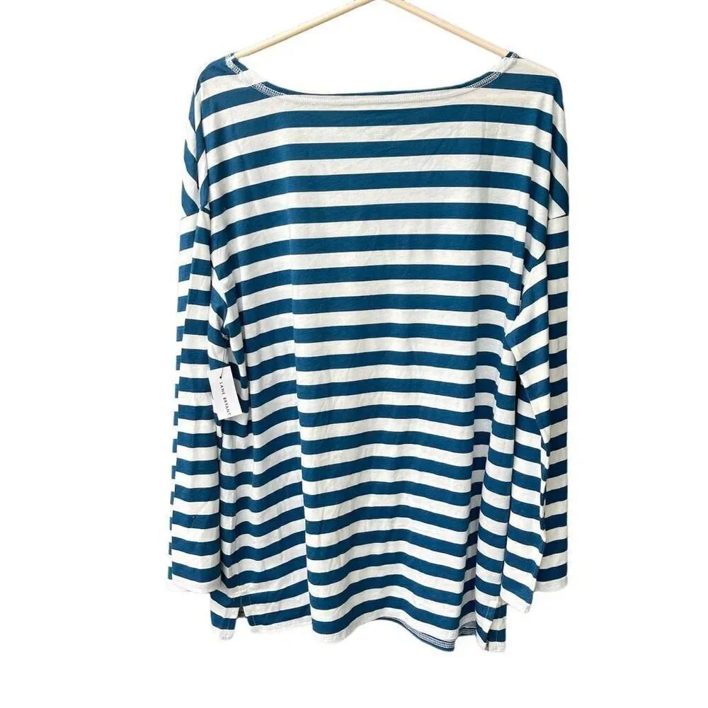 NWT Lane Bryant striped boat neck tee